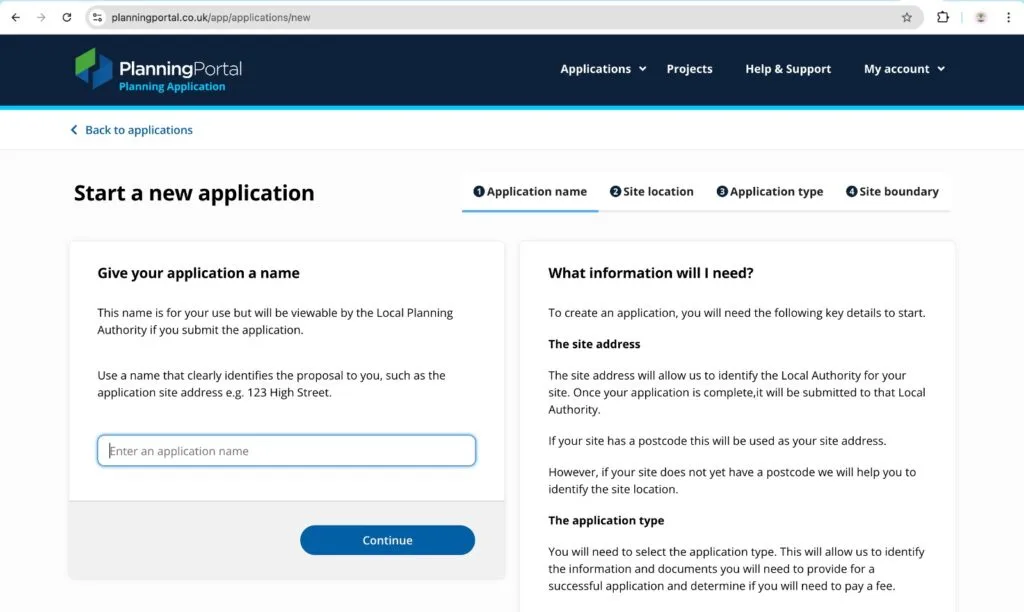 Planning Portal Example Form